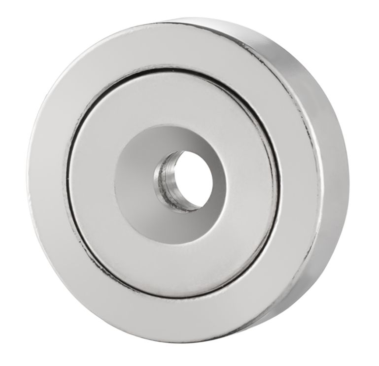 1 x 0.28 inch Flat Base Neodymium Magnet Cup 40lbs Pot Magnets